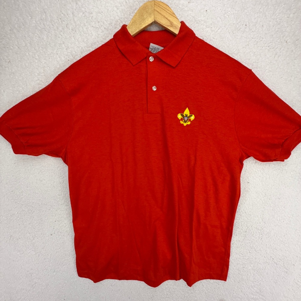 Vintage ScreenMates Boy Scouts of‎ America Red Polo Shirt Kids Large USA NWOT